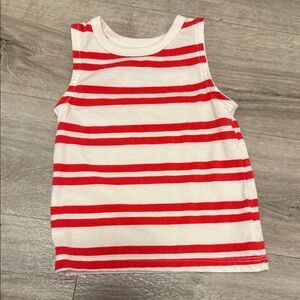 Cat & Jack Red and White Striped Tank Top
